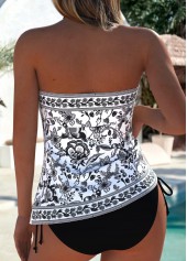 Royal Blue Mid Waisted Lace Up Tankini Set | thumb picture 