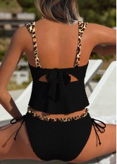 Black Mid Waisted Frill Leopard Tankini Set | thumb picture 