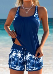 Dark Blue Mid Waisted Pocket Tankini Set | thumb picture 