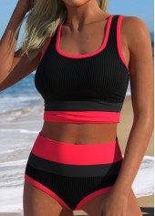 Black High Waisted Layered Bikini Set | thumb picture 