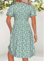 Sage Green Ditsy Floral Print Short Twist Dress | thumb picture 