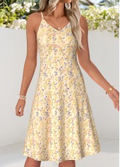 Light Yellow Ditsy Floral Print Two-piece Dress and Cardigan | thumb picture 