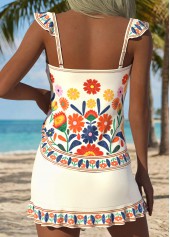 Multi Color Mid Waisted Tummy Coverage Tankini Set | thumb picture 