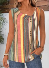 Multi Color Geometric Print Patchwork Sleeveless Tank Top | thumb picture 