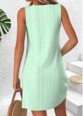 Light Green Short Tummy Coverage Sleeveless Round Neck Dress | thumb picture 
