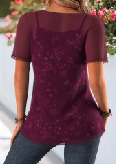 Purple Floral Print Two-piece Cardigan and Tank Top | thumb picture 