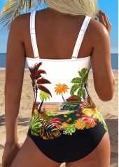 Multi Color Wrap Striped One Piece Swimwear | thumb picture 