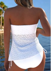 Raw White Mid Waisted Lace Up Tankini Set | thumb picture 