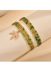 Green Color Seed Beads Detail Anklets | thumb picture 