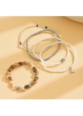 Golden Round Starfish Alloy Beaded Anklets | thumb picture 