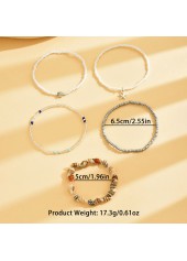 Golden Round Starfish Alloy Beaded Anklets | thumb picture 