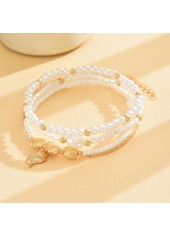 Golden Shell Alloy Beaded Anklet Set | thumb picture 
