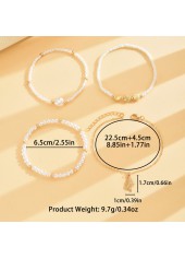 Golden Shell Alloy Beaded Anklet Set | thumb picture 