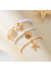 Golden Shell Starfish Alloy Anklet Set | thumb picture 