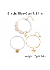 Golden Shell Starfish Alloy Anklet Set | thumb picture 