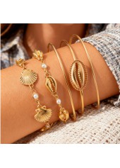 Golden Color Shell Iron Detail Bangles | thumb picture 