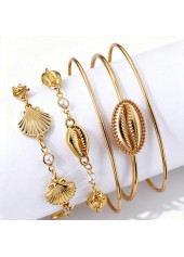 Golden Color Shell Iron Detail Bangles | thumb picture 