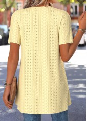 Yellow Floral Print Short Sleeve Fake Two Piece Twinset | thumb picture 