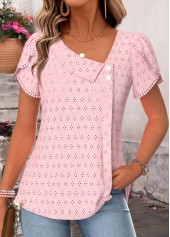Light Pink Patchwork Short Sleeve T Shirt