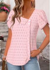 Light Pink Patchwork Short Sleeve T Shirt | thumb picture 