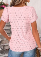 Light Pink Patchwork Short Sleeve T Shirt | thumb picture 