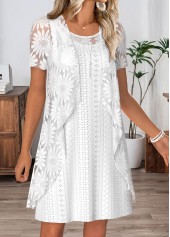 White Tummy Coverage Long Sleeve Dress and Cardigan | thumb picture 