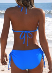 Dark Blue Low Waisted Lace Up Bikini Set | thumb picture 