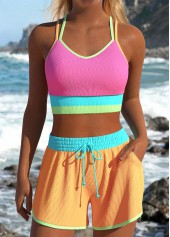 Multi Color Mid Waisted Layered Bikini Set | thumb picture 