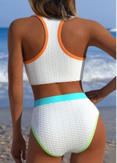 White Mid Waisted Bowknot Bikini Set | thumb picture 