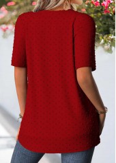 Red Short Sleeve Fake Two Piece Twinset | thumb picture 