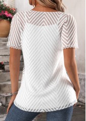 White Two-piece Short Sleeve Cardigan and Tank Top | thumb picture 