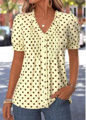 Yellow Polka Dot Frill Short Sleeve T Shirt | thumb picture 