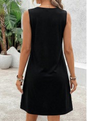 Black Short Patchwork Sleeveless V Neck Dress | thumb picture 