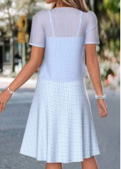 Light Blue Two-piece Short Sleeve Dress and Cardigan | thumb picture 