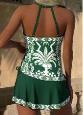 Green Mid Waisted Tummy Coverage Tankini Set | thumb picture 