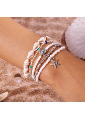 Beige Color Round Alloy Detail Bracelets