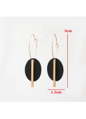 Black Color Round Alloy Detail Earrings | thumb picture 