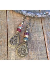 Silver Color Round Alloy Detail Earrings | thumb picture 