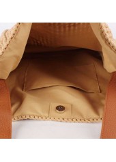 Dark Camel Magnetic Straw Shoulder Bag | thumb picture 