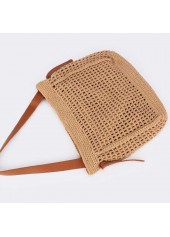 Dark Camel Magnetic Straw Shoulder Bag | thumb picture 