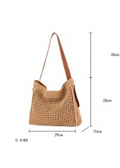 Dark Camel Magnetic Straw Shoulder Bag | thumb picture 