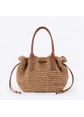 Dark Camel Color Drawstring Hand Bag