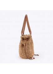 Dark Camel Color Drawstring Hand Bag | thumb picture 
