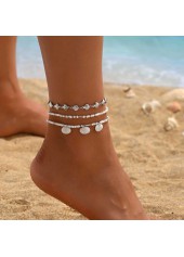 White Round Shell Beaded Alloy Anklets | thumb picture 