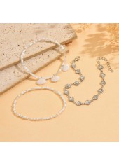 White Round Shell Beaded Alloy Anklets | thumb picture 