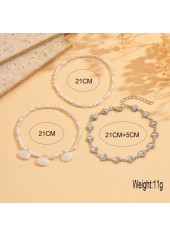 White Round Shell Beaded Alloy Anklets | thumb picture 