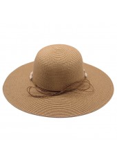 Dark Camel Shell Straw Visor Hat | thumb picture 