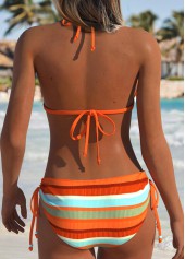 Orange Low Waisted Lace Up Bikini Set | thumb picture 