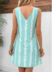 Mint Green Marine Life Print Short Twist Strappy Dress | thumb picture 