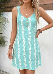 Mint Green Marine Life Print Short Twist Strappy Dress | thumb picture 